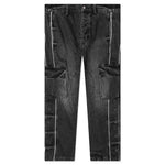 Denim Track Logo Cargo Pants - Dark Wash