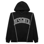 Designer Split Hoodie - Washed Black