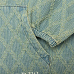 Diamond Jacquard Zip Hoodie - Light Indigo