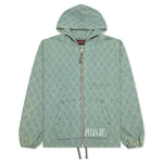 Diamond Jacquard Zip Hoodie - Light Indigo