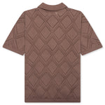 Diamond Knit Polo - Brown
