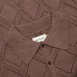 Diamond Knit Polo - Brown