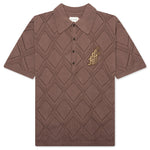 Diamond Knit Polo - Brown