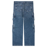 Double Cargo Denim Jeans - Washed Indigo