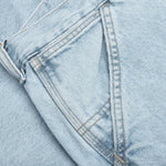 Double Knee Short - Blue Heavy Stone Bleached