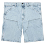 Double Knee Short - Blue Heavy Stone Bleached