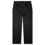 Double Pleat Shiny Trouser - Black