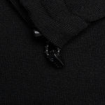 Drawstring Knit Sweatshirt - Black