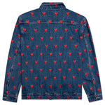 Logo Pattern Denim Jacket - Washed Blue