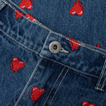 Logo Pattern Denim Pants - Washed Blue