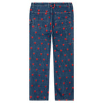 Logo Pattern Denim Pants - Washed Blue