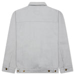 Face Embroidered Denim Jacket - Grey