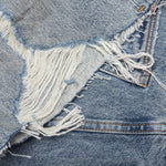 Faros Rip Patched Shorts - Light Indigo