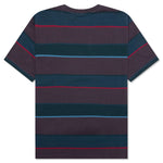 Fast Food Logo Striped T-Shirt - Aubergine