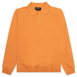 Hogan Pointelle Raglan Sleeve Sweater Polo - Jasper Orange