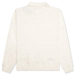 Palmer Checked L/S Sweater Polo - Clubhouse Cream