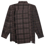 Flannel Shirt 7 Cuts Shirt Over Dye  - Brown