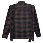 Flannel Shirt 7 Cuts Shirt Over Dye  - Brown