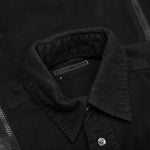 Flannel Shirt 7 Cuts Zipped Wide Shirt Over Dye - Black
