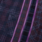 Flannel Shirt 7 Cuts Zipped Wide Shirt Over Dye - Purple
