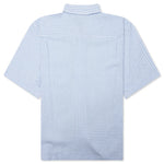 Flat Bottom Crinkled Shirt - Blue Check