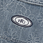 Floral Denim Jacket - Light Indigo