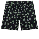 Floral Seersucker Shorts - Black