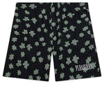 Floral Seersucker Shorts - Black