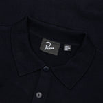Flower Blob Knitted Polo Shirt - Midnight Blue