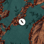 Flower Cut Cabana Shirt - Peacock Green