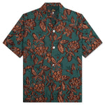 Flower Cut Cabana Shirt - Peacock Green