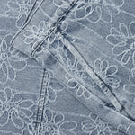 Flower Denim Pant - Light Indigo