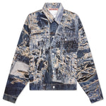 Scribble Denim Jacket - Mid Blue