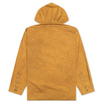 Garment Dyed Hooded Button Up Shirt Fn-Mn-Shir000861 - Yellow/Brown