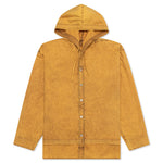 Garment Dyed Hooded Button Up Shirt Fn-Mn-Shir000861 - Yellow/Brown