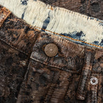 Loose Fit Denim Monogram Shorts Fn-Mn-Shor000260 - Brown
