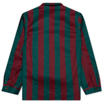 Filigree Striped Chore Jacket - Maroon/Green