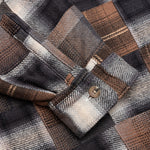 Patchwork L/S Button Up - Brown