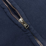 Sun Faded English Zip Hoodie - Navy