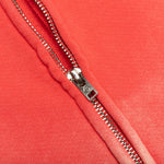Sun Faded English Zip Hoodie - Red