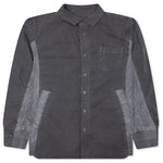 Garment Dye Rip Stop X Nylon Twill Shirt - Black