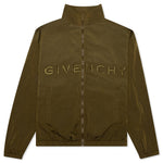 Garment Dyed Embroidered Jacket - Bottle Green