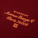 Mix Material Leather Bomber w/ Embroidery - Red/Burgundy
