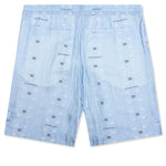 Skate Fit Shorts w/ Elastic Waist Band - Navy/Light Blue