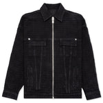 Zipped 4G Rivet Denim Jacket - Black