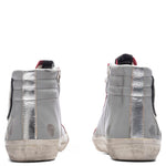 Slide Leather Sneakers - Grey/Dark Red/White/Silver