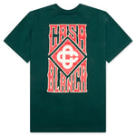 Gothic Stacked Logo Screen Printed T-Shirt - Green