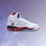 Air Jordan 5 Retro OG Fire Red 'Black Tongue' - White/Fire Red/Black