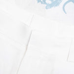 Linen Bermuda Hawaiian Shorts with Hubert Objects Print - Blue/White