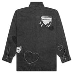 Heart Patchwork L/S Shirt - Heart Charcoal Wash